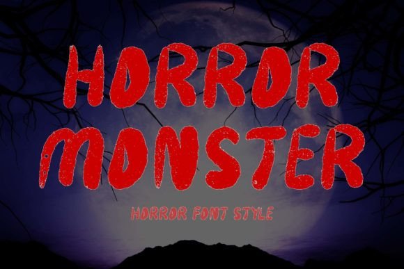 Horror Monster Typeface: A Spooky Display Font for Handmade Goods
